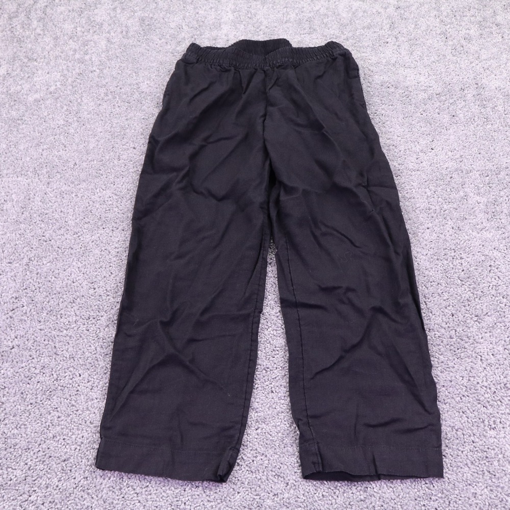 Old Navy Pants Womens Medium Black Linen Blend High Rise Straight Comfort Waist